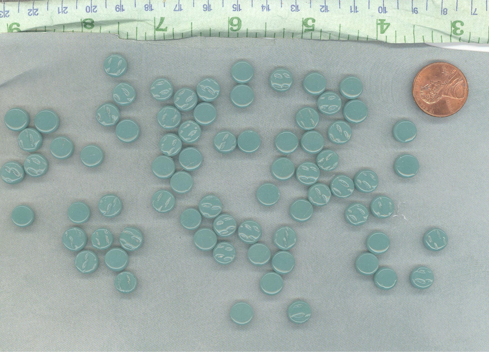 Teal MINI Glass Drops Mosaic Tiles - 50 grams - Over 100 Tiles