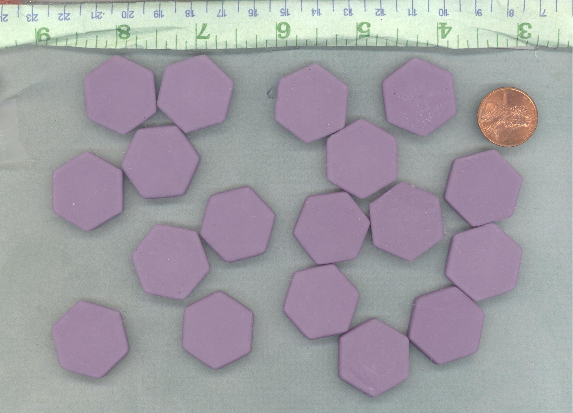 Purple Hexagon Mosaic Tiles - 25 Glass 23mm MATTE Tiles in Dark Orchid