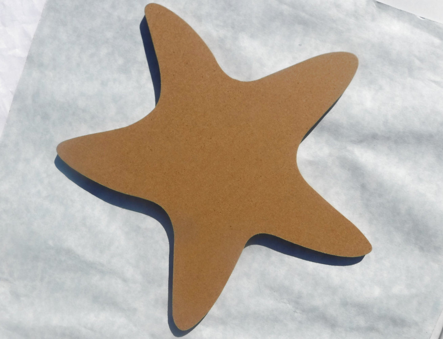 Starfish Plaque - THIN Unfinished MDF 8" Sea Star