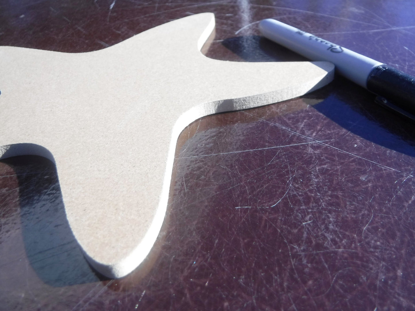 Starfish Plaque - THIN Unfinished MDF 8" Sea Star