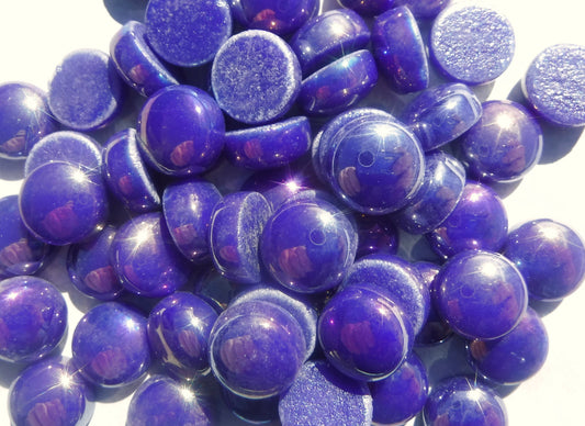 Ultra Violet Iridescent Glass Drops Mosaic Tiles - 100 grams - 12mm Glass Gems - Over 60 Tiles