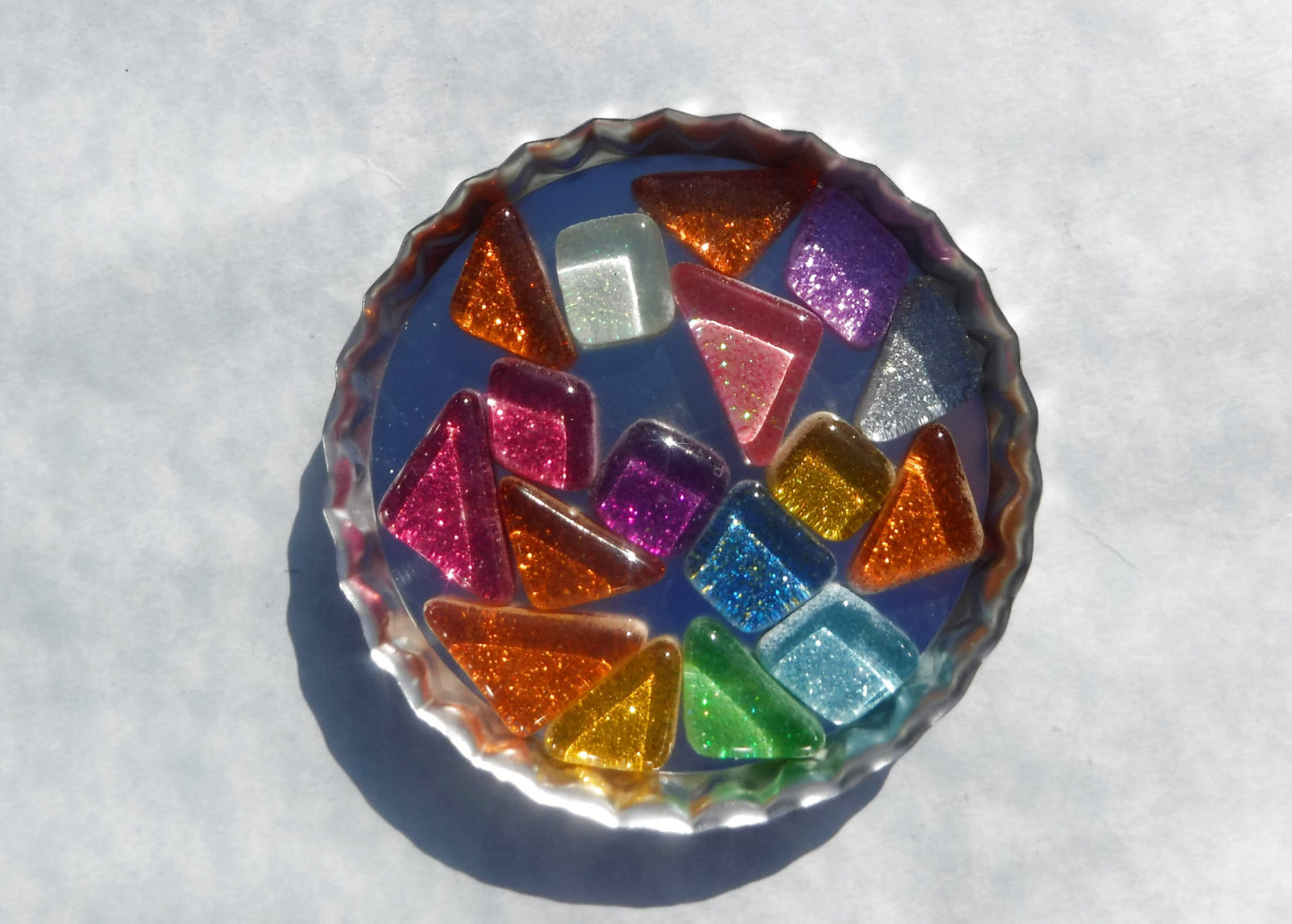 Jumbo Bottlecap - Use as Base for Mosaics - DIY Frame - Large 2-3/4" Size Chrome Bottle Cap