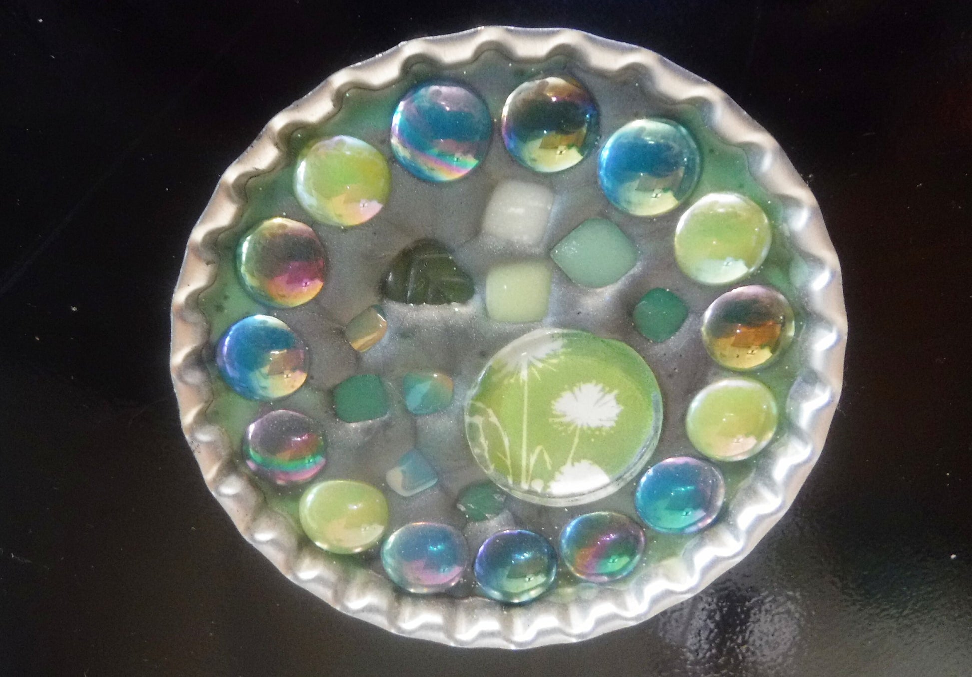 Jumbo Bottlecap - Use as Base for Mosaics - DIY Frame - Large 2-3/4" Size Chrome Bottle Cap