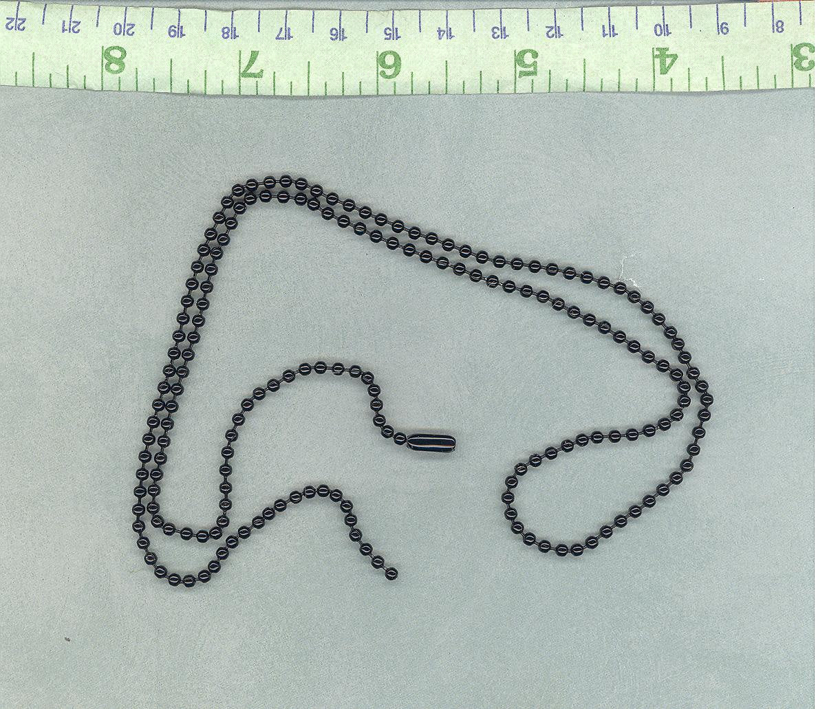Black Ball Chain Necklaces - 24 inch - 2.4mm Diameter - Set of 10
