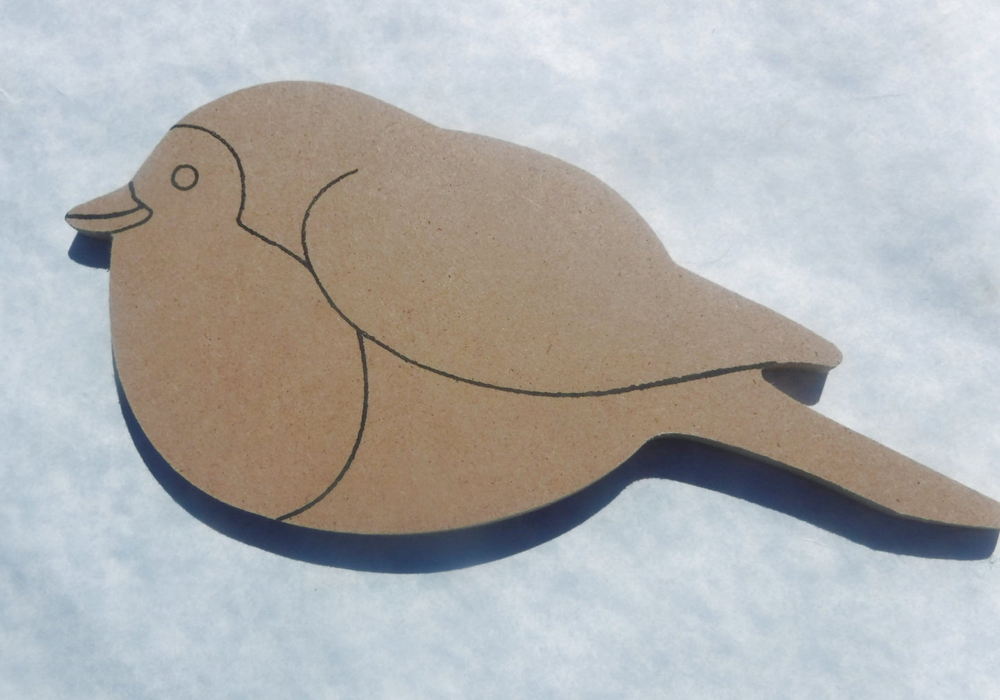 Chubby Bird Plaque - Unfinished MDF THIN 7 inch Sign DIY - Use as a Base for Mosaics Decoupage or Decorative Painting