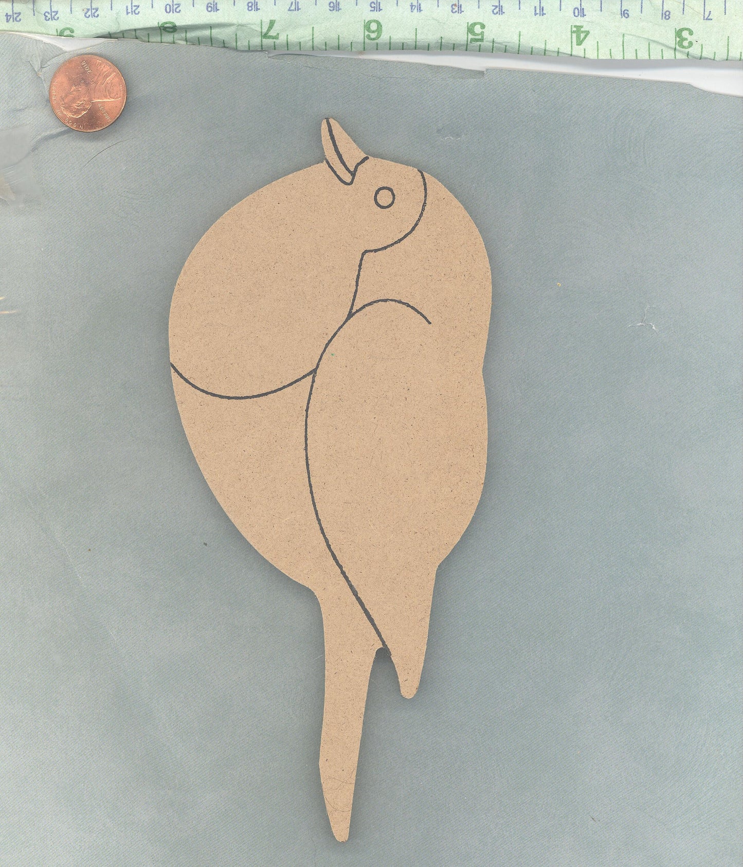 Chubby Bird Plaque - Unfinished MDF THIN 7 inch Sign DIY - Use as a Base for Mosaics Decoupage or Decorative Painting