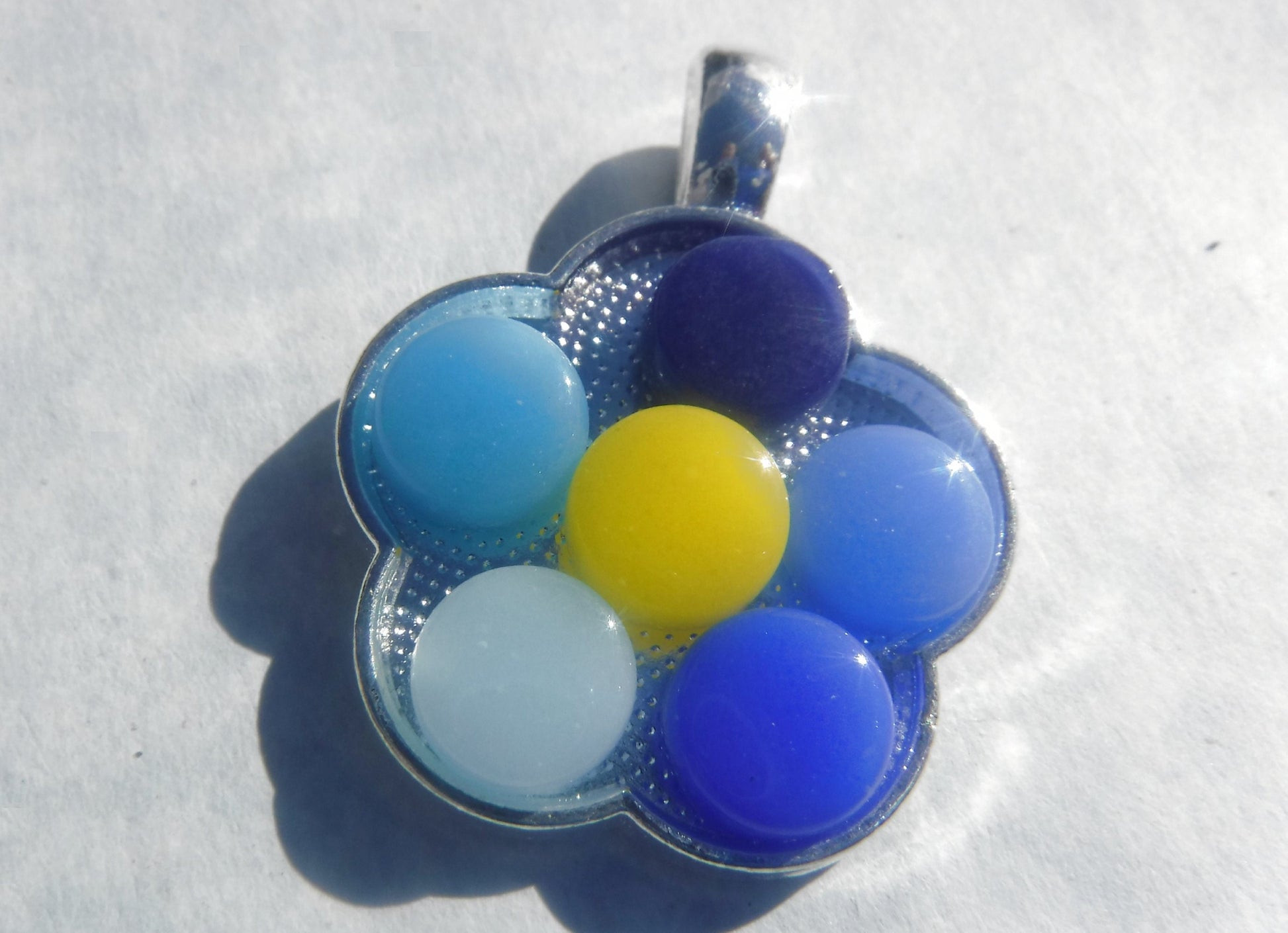 Flower Deep Pendant Setting - Silver Toned Blank - Cabochon Base - 25mm - Mosaic Jewelry