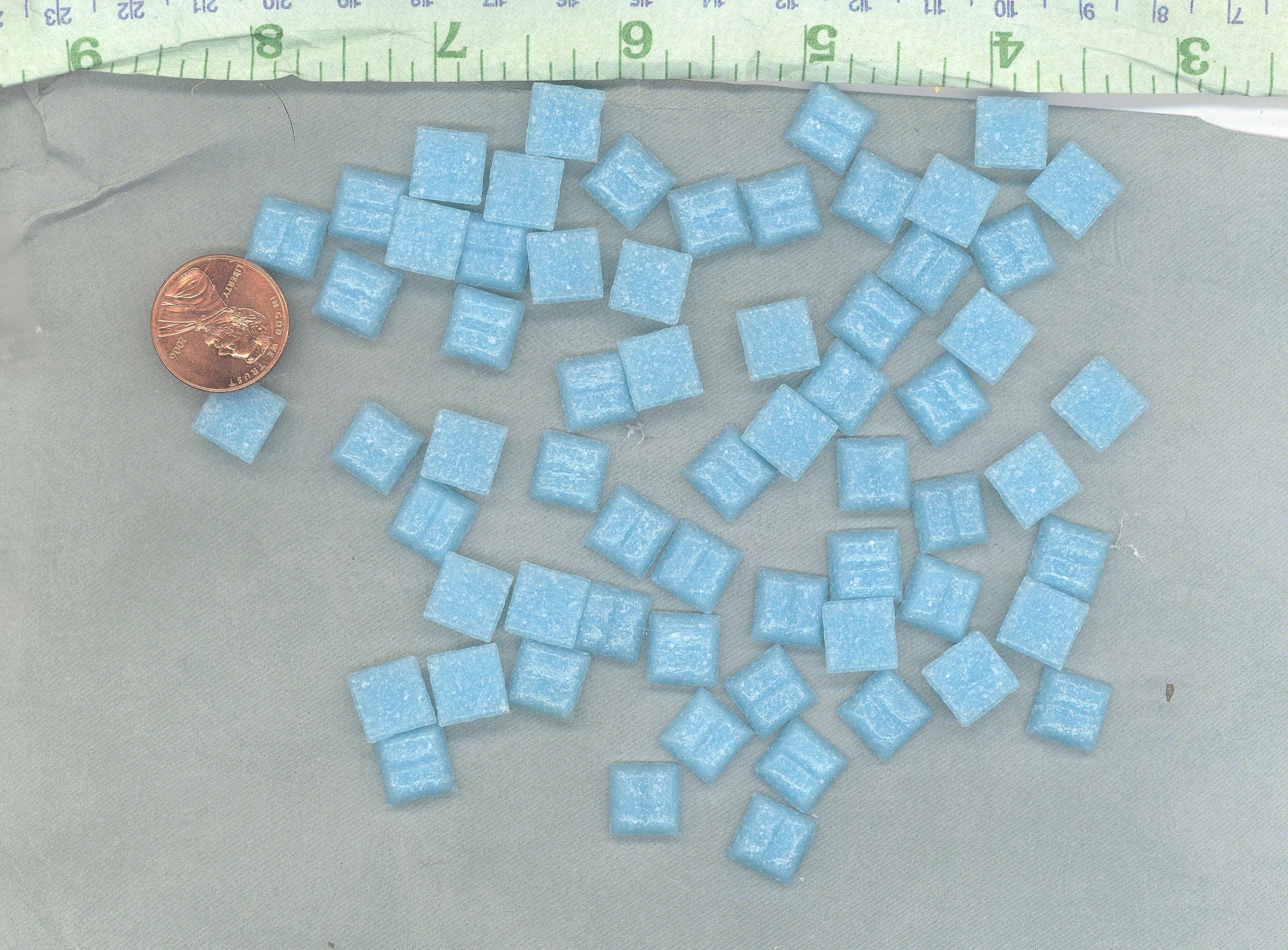 Light Blue Vitreous Glass Tiles - 1 cm - Mosaic Tiles - 100 grams - Approx 150 Tiles