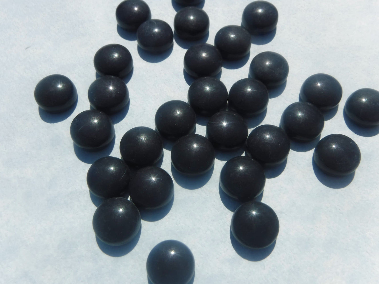 Black Glass Gems - 100 grams of 12mm Mosaic Tiles - Over 60 Tiles