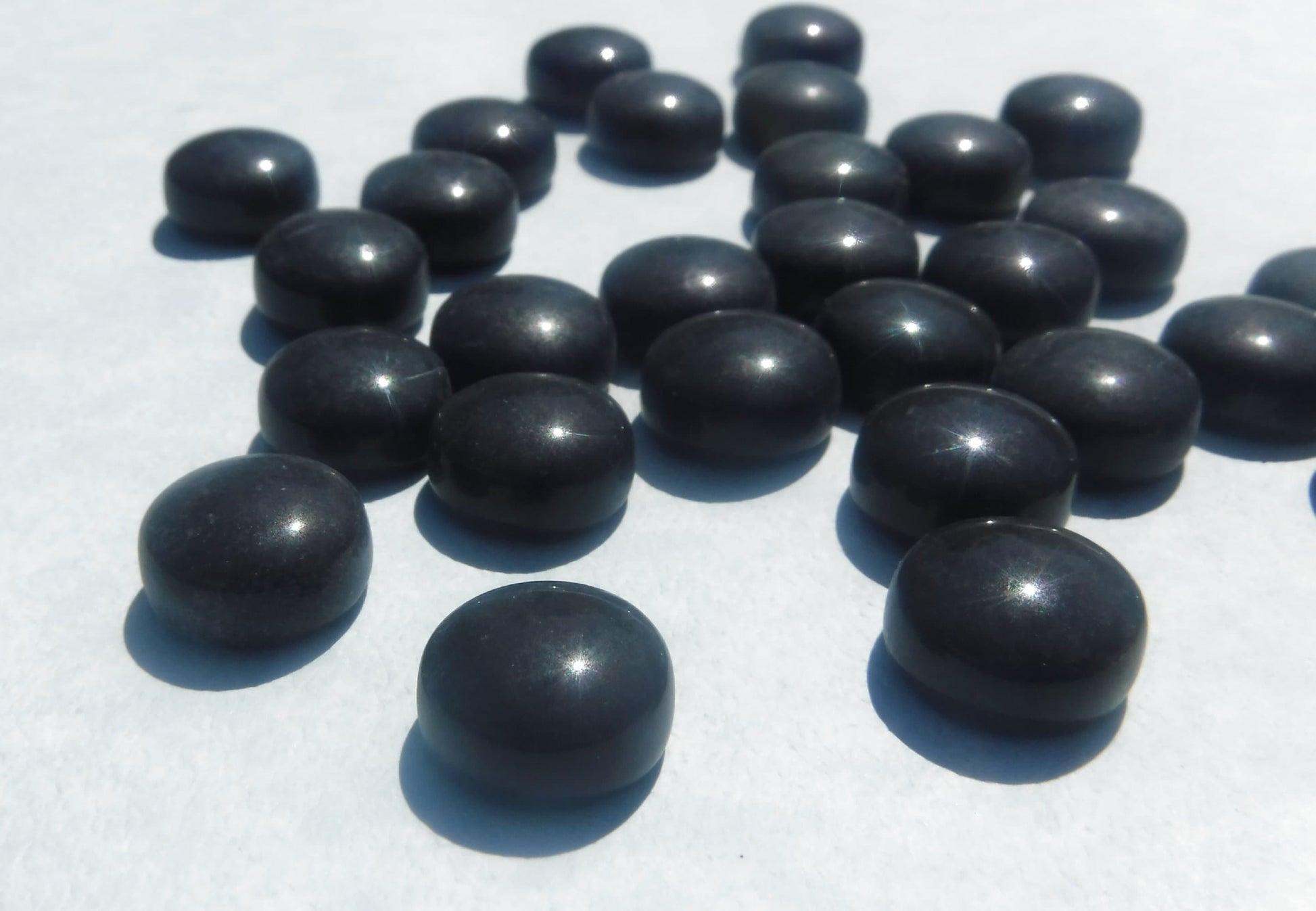 Black Glass Gems - 100 grams of 12mm Mosaic Tiles - Over 60 Tiles