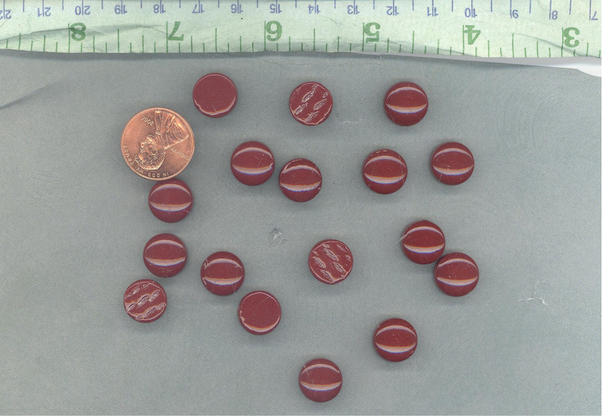 Burgundy Glass Gems - 100 grams of 12mm Mosaic Tiles in Dark Red - Over 60 Tiles