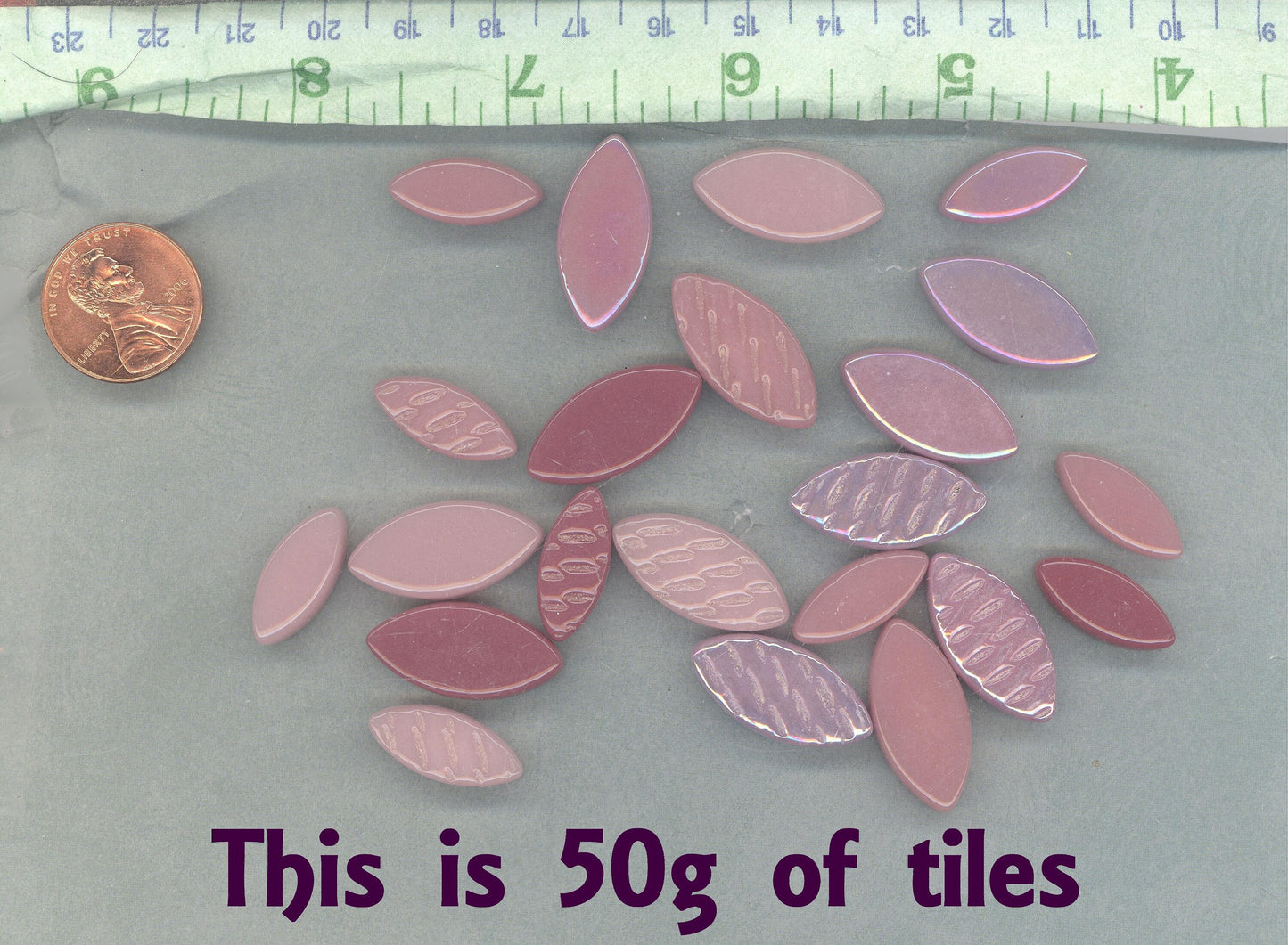 Plenty of Pink Glass Leaves - 50g of Petals in 14mm and 19mm Mix of 2 Sizes - Cherry Blossom