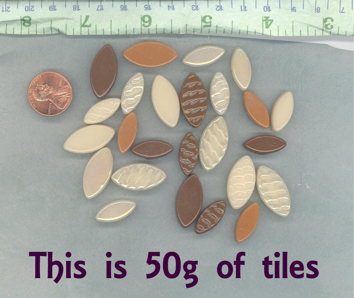 Shades of Brown Glass Leaves - 50g of Petals in 14mm and 19mm Mix of 2 Sizes - Autumn Mix