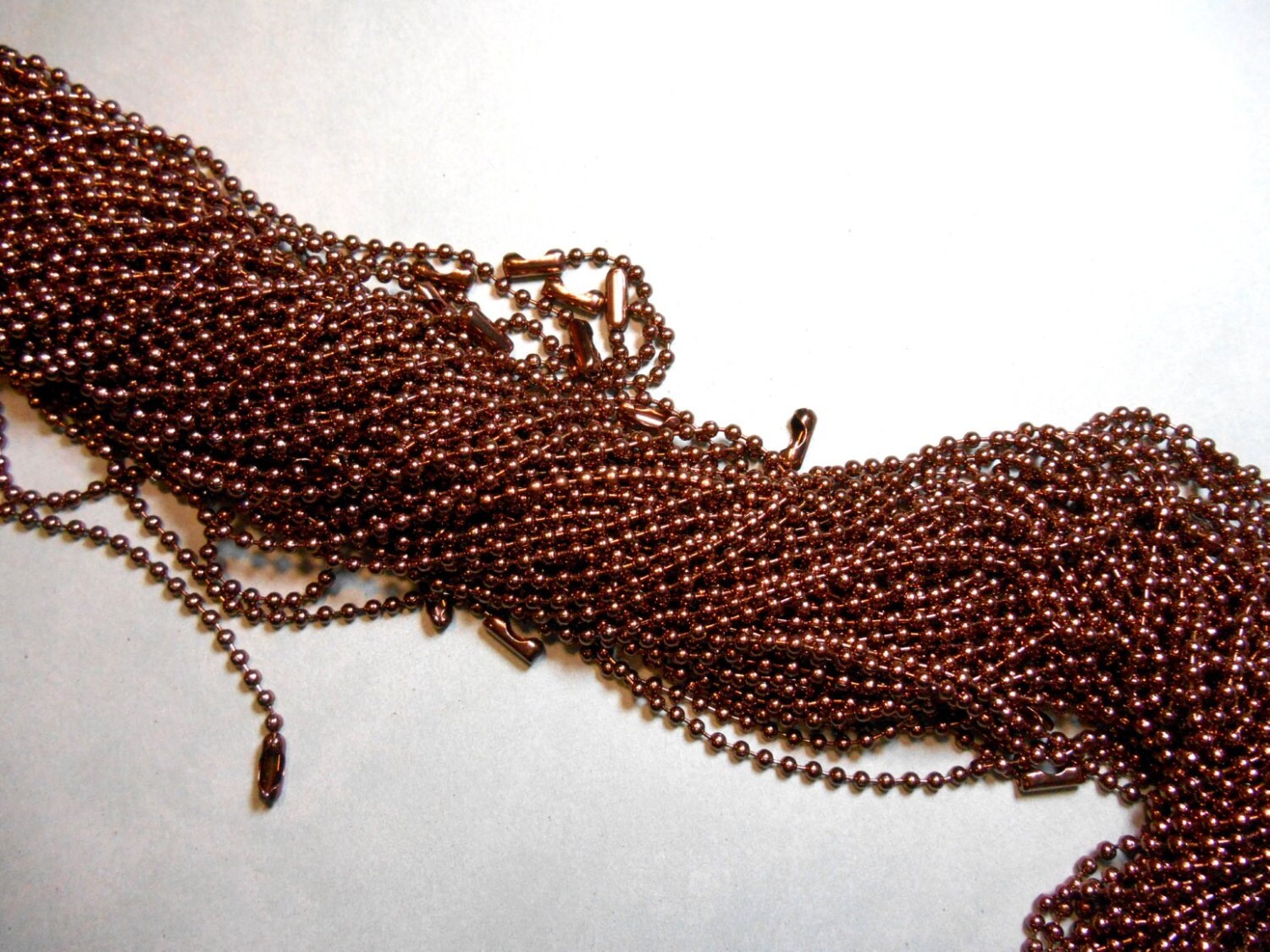 Chocolate Brown Ball Chain Necklaces - 24 inch - 2.4mm Diameter - Set of 10