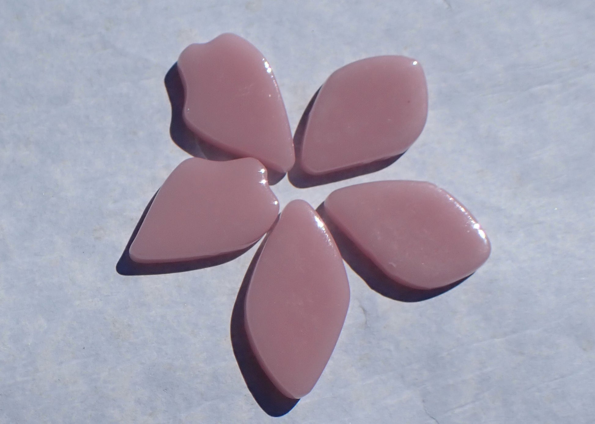 Pastel Blue Purple Pink Yellow Glass Petals - 50g of Leaves in a Mix of Shapes and Sizes - Crocus Bouquet