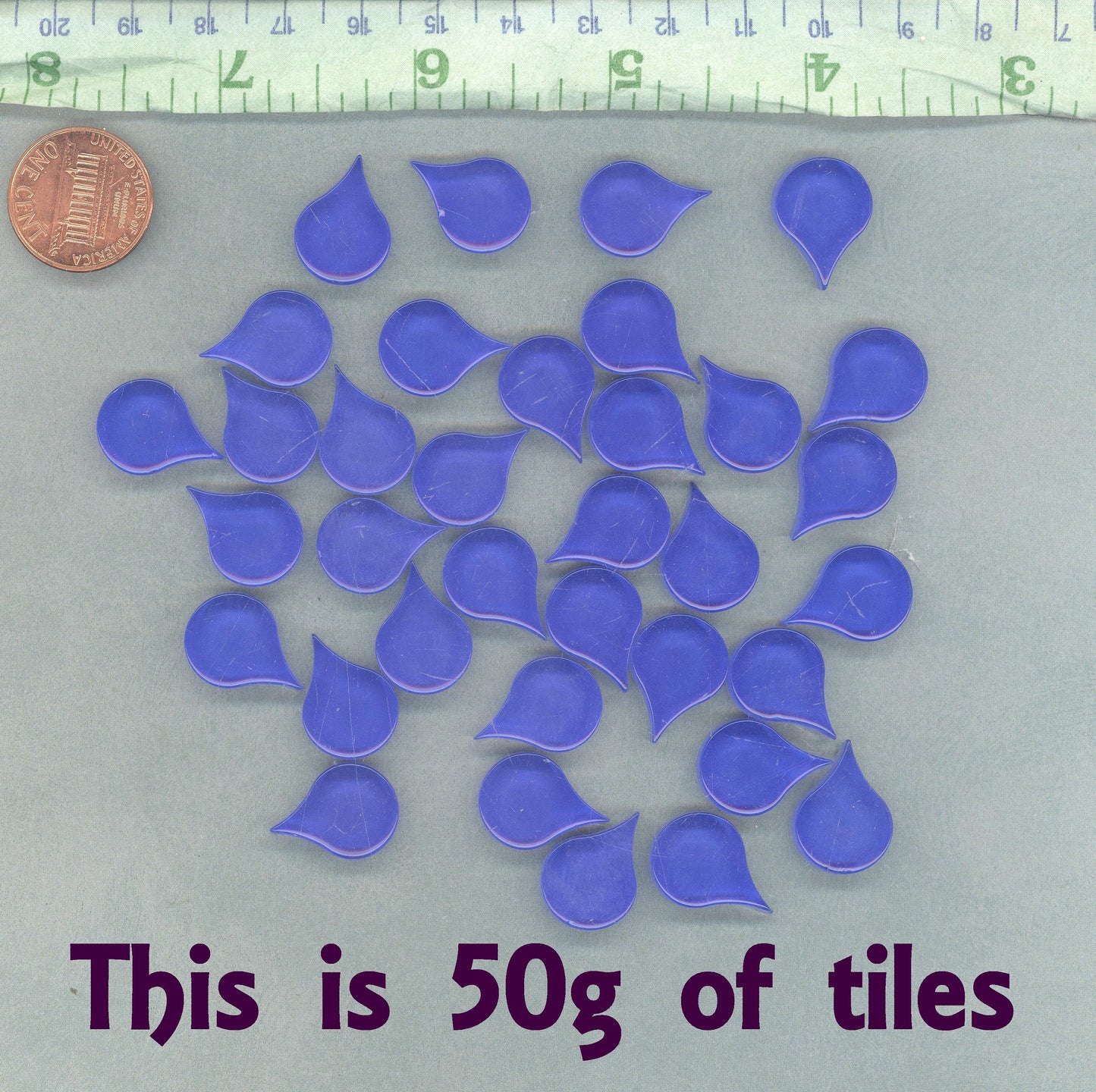 Cobalt Blue Raindrop Glass Tiles - 50g - Over 30 Crystal Mosaic Mandala Tiles