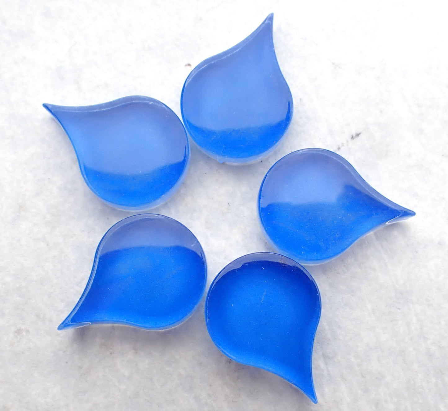 Cobalt Blue Raindrop Glass Tiles - 50g - Over 30 Crystal Mosaic Mandala Tiles