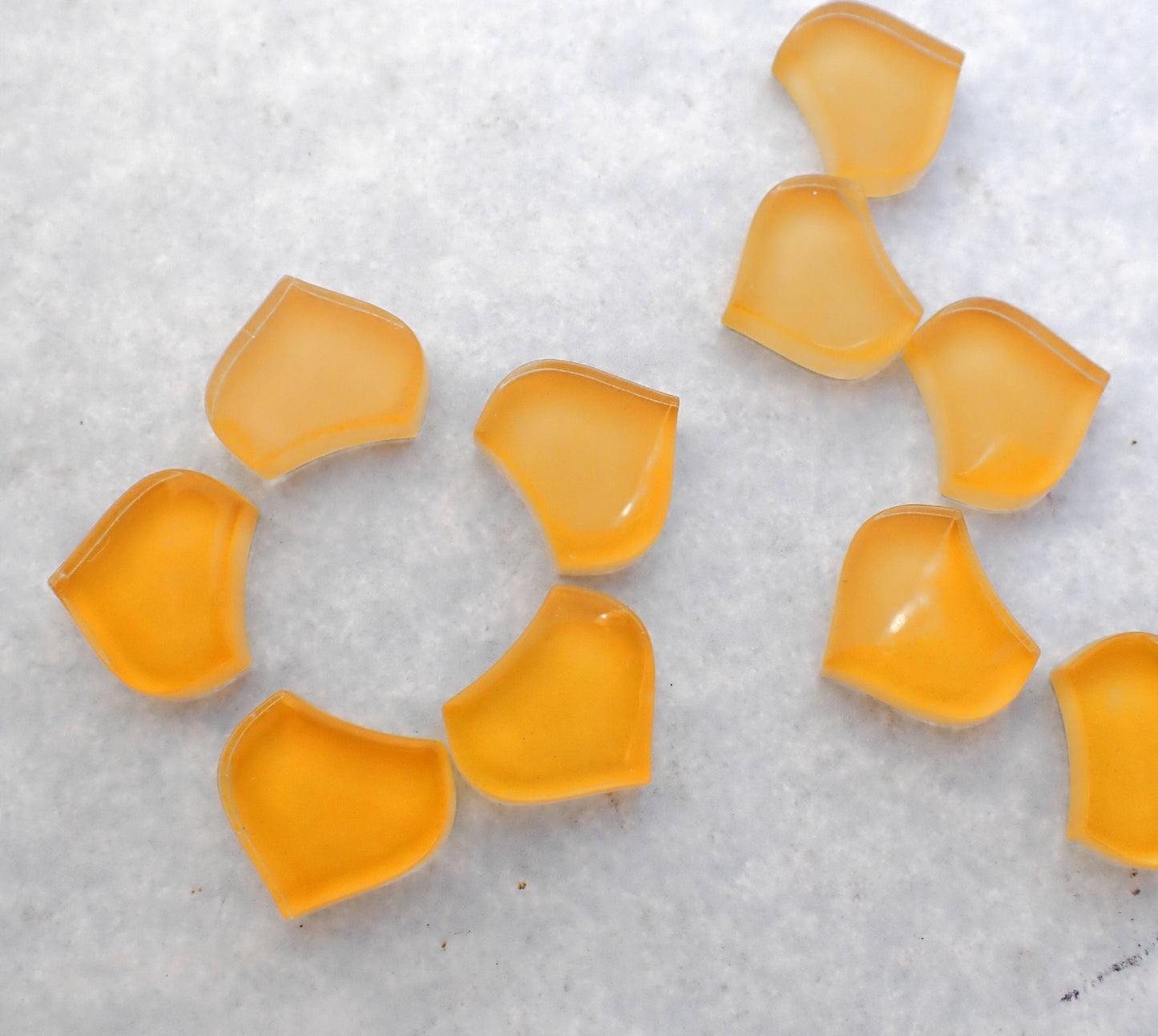 Golden Yellow Fishscale Glass Tiles - 50g - Approximately 30 Crystal Mandala Mosaic Tiles