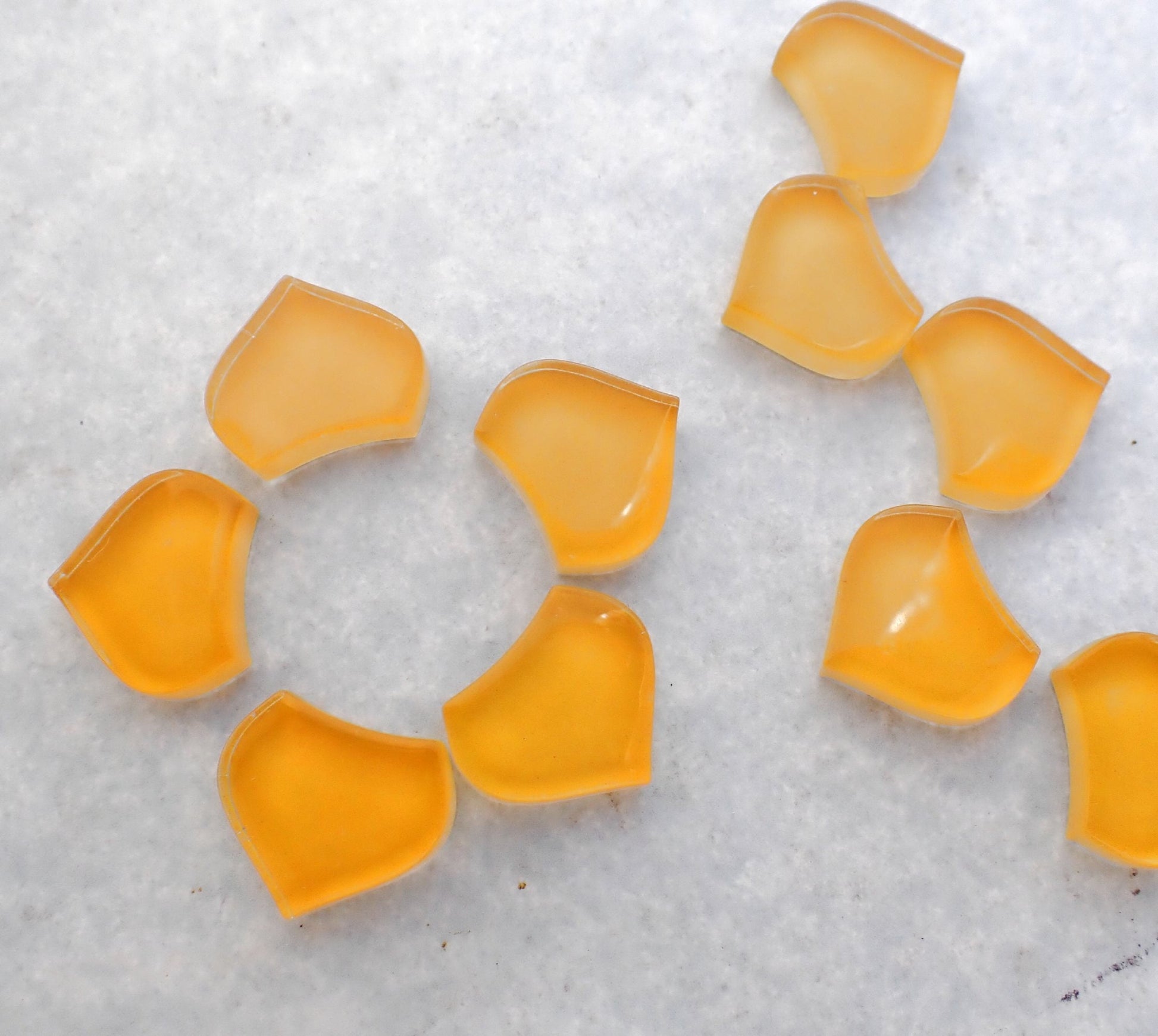 Golden Yellow Fishscale Glass Tiles - 50g - Approximately 30 Crystal Mandala Mosaic Tiles