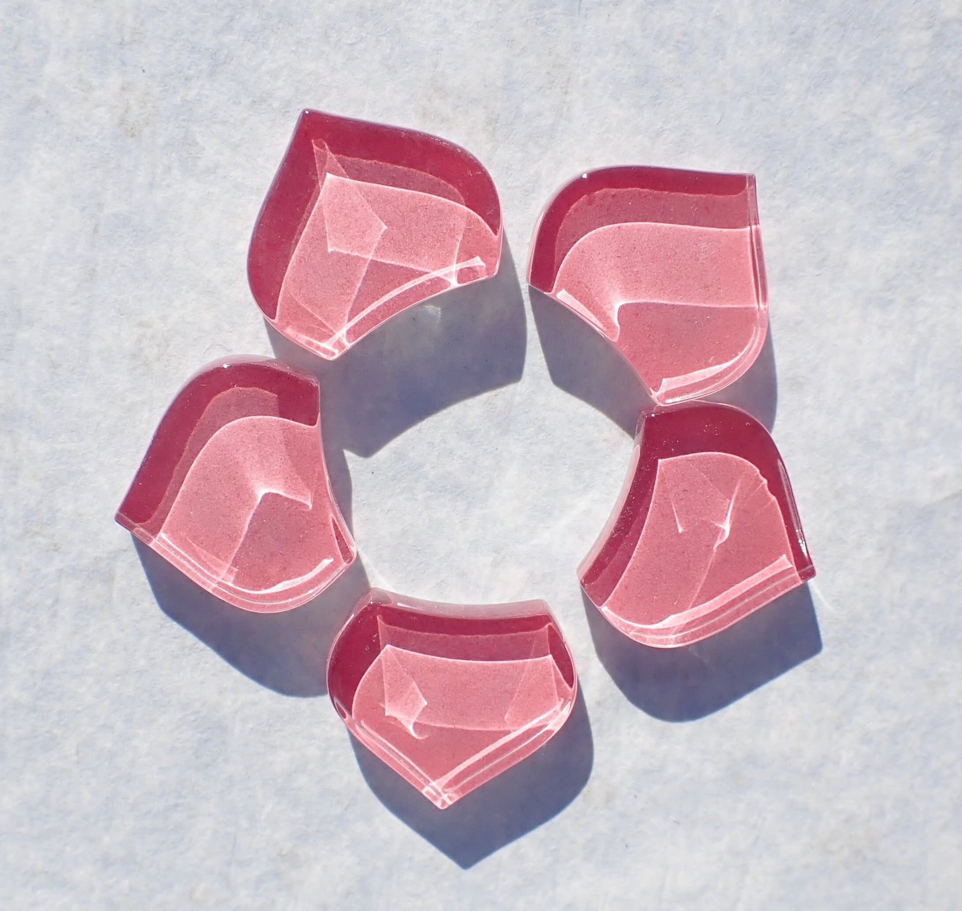 Pink Fishscale Glass Tiles - 50g - Approximately 30 Crystal Mandala Mosaic Tiles in Summer Rose